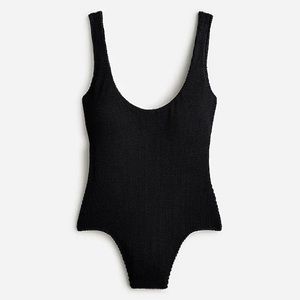 J. Crew Scrunchie scoopneck one-piece swimsuit, black size 8